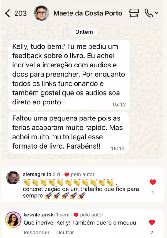 Feedback sobre o livro via WhatsApp