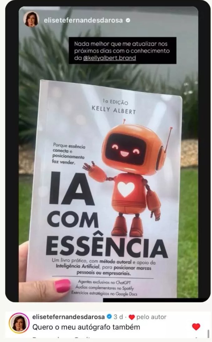Leitora mostrando o livro no Instagram
