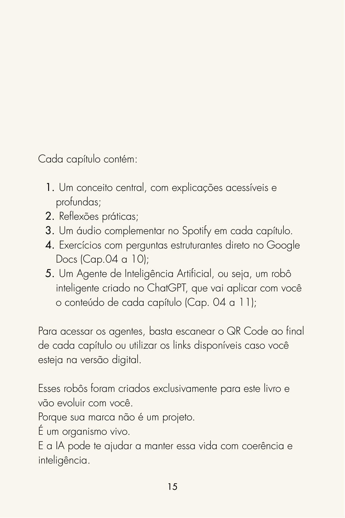 O que cada capítulo contém