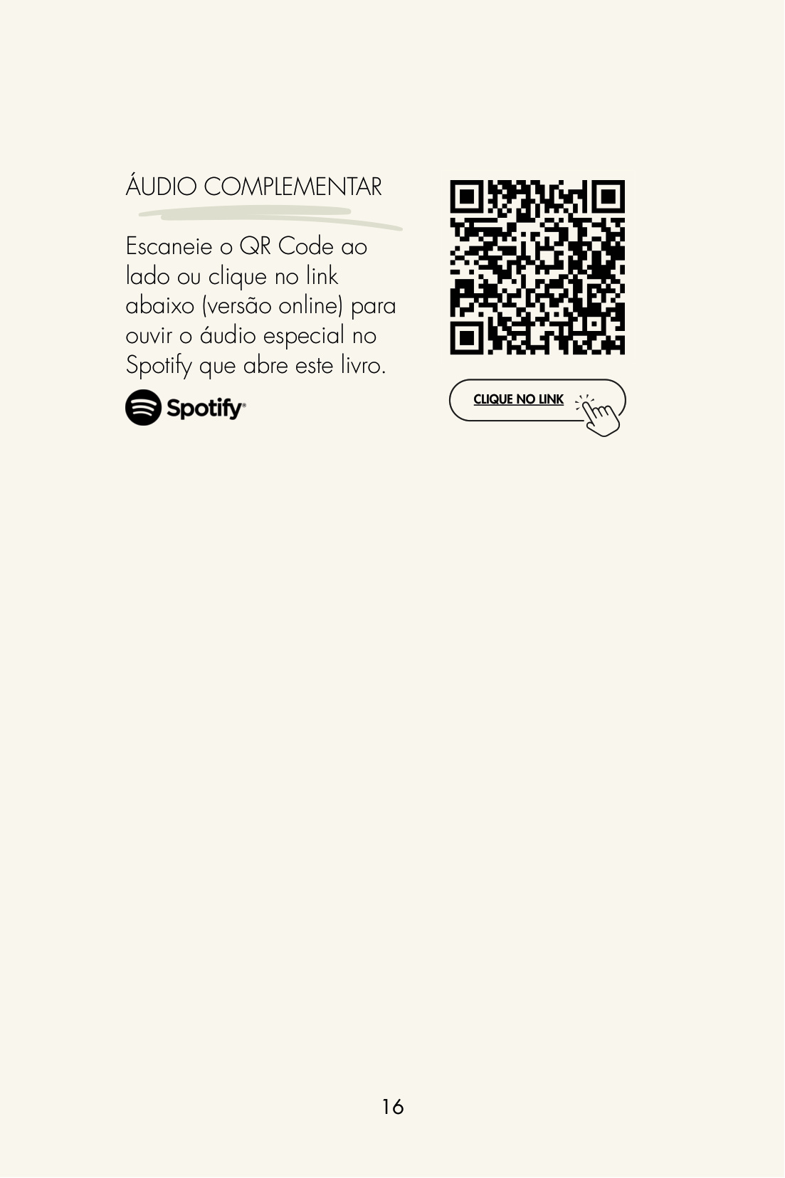 QR Code do Spotify dentro do livro