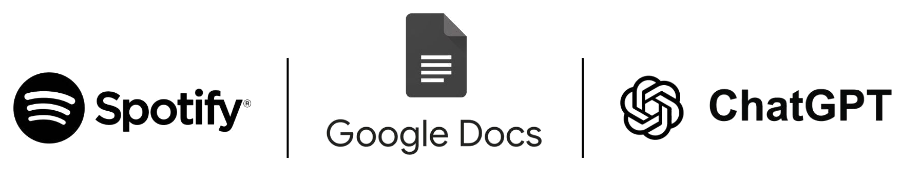 Spotify | Google Docs | ChatGPT