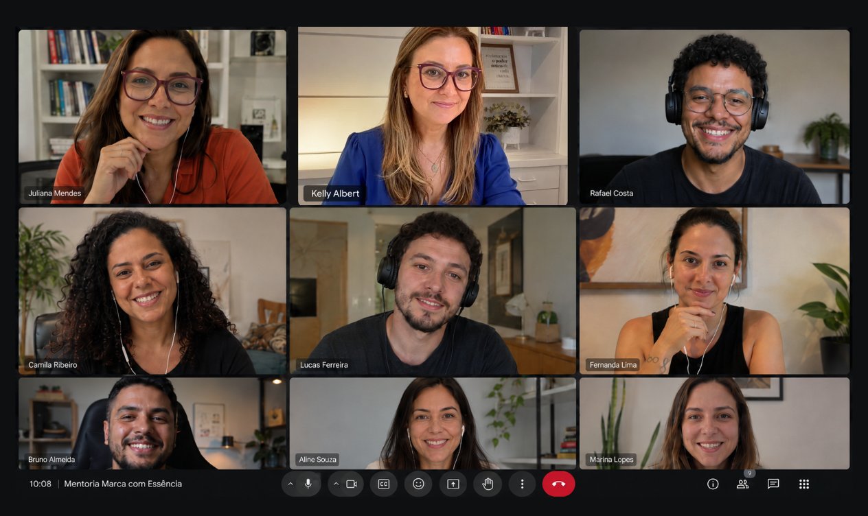 Mentoria ao vivo pelo Google Meet com Kelly Albert e a turma